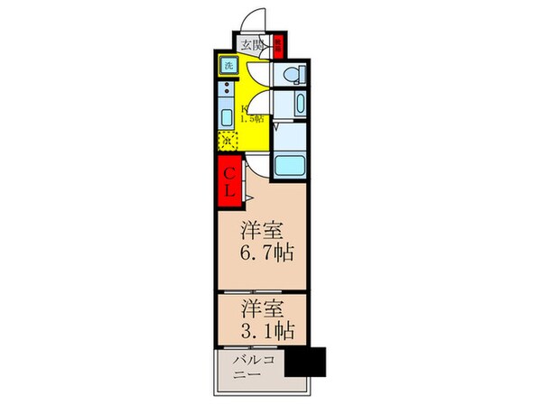 スプランディッド荒本駅前ＤＵＥの物件間取画像